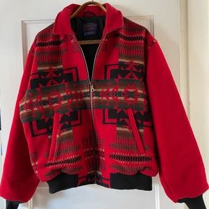 Pendleton Wool Patterned Bomber Jacket